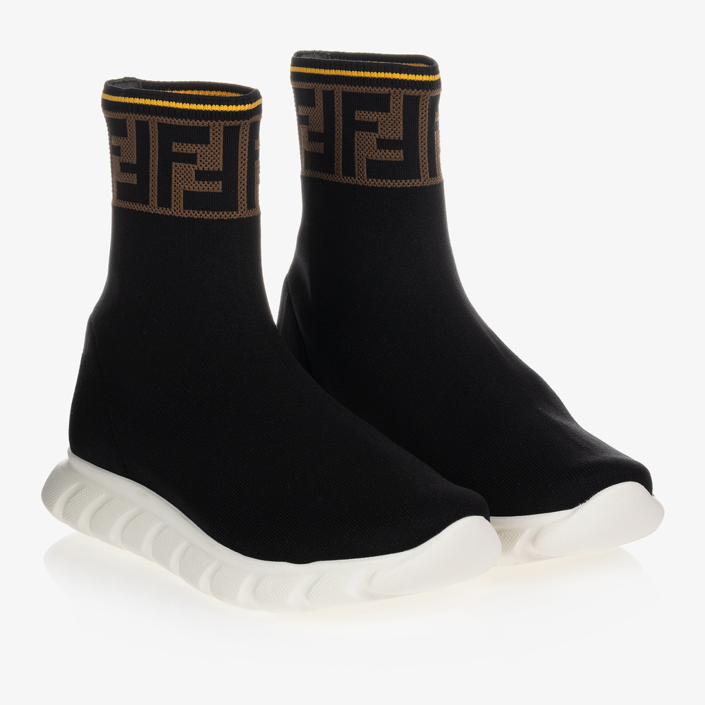 Fendi - Schwarze FF Teen Socken-Sneaker | Childrensalon