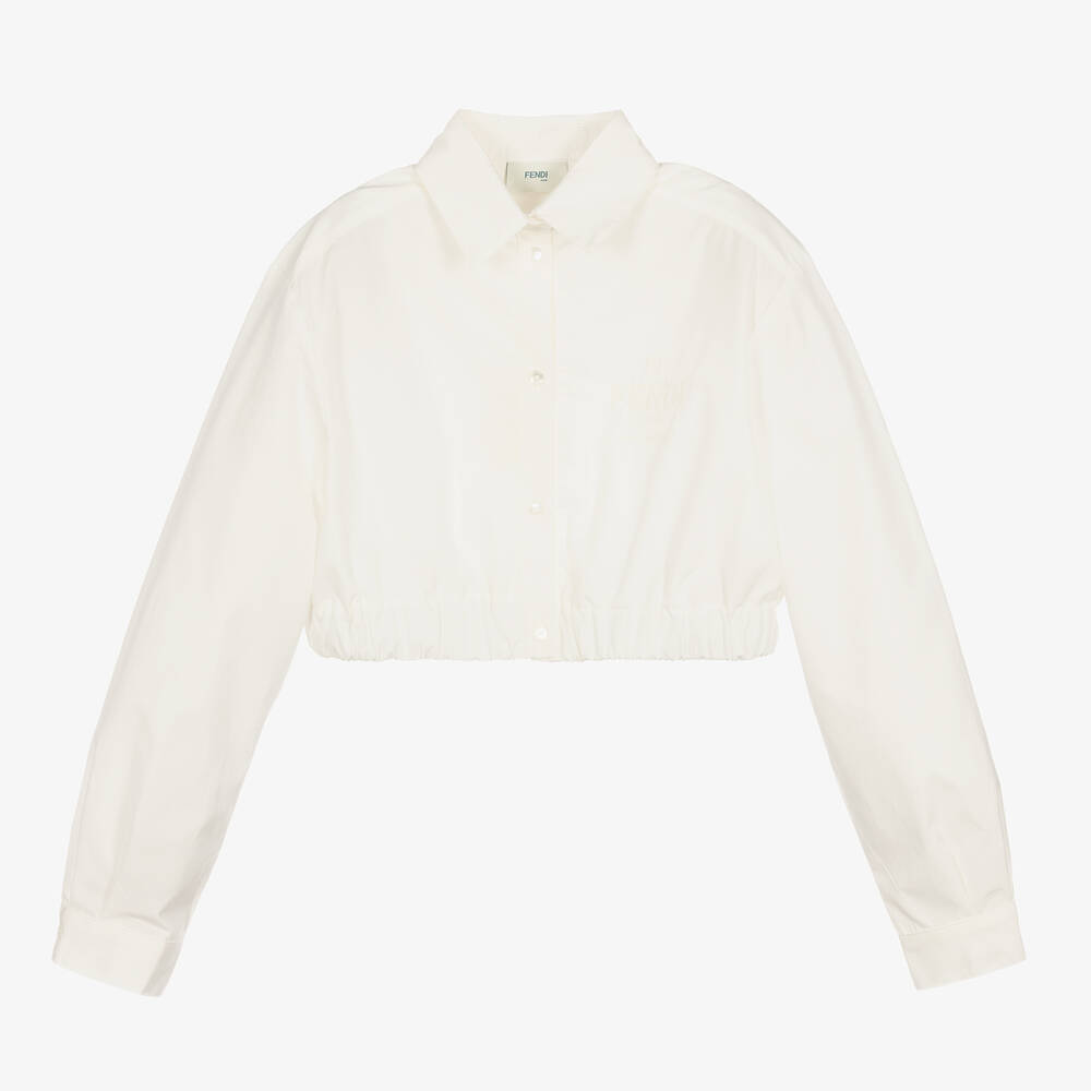 Fendi - Кремовая укороченная рубашка | Childrensalon