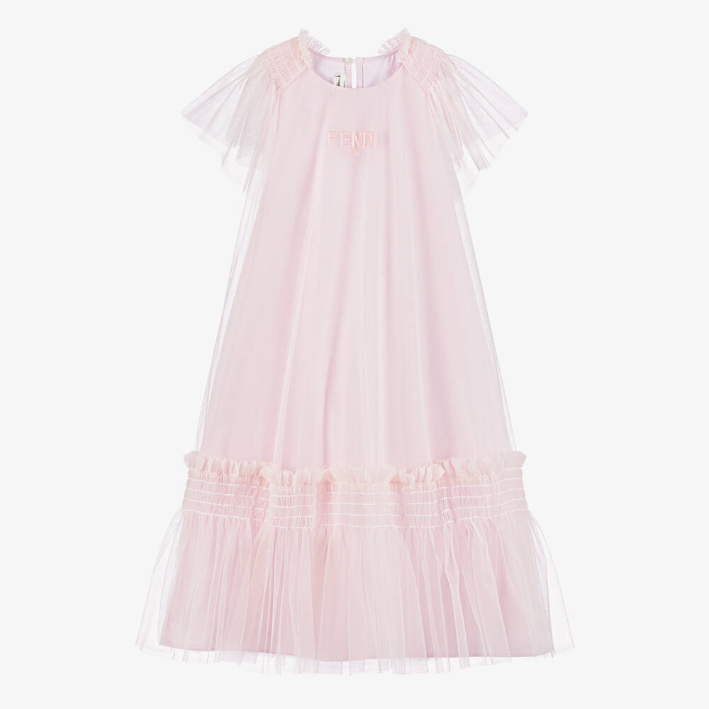 Fendi - Teen Girls Pink Tulle Dress | Childrensalon
