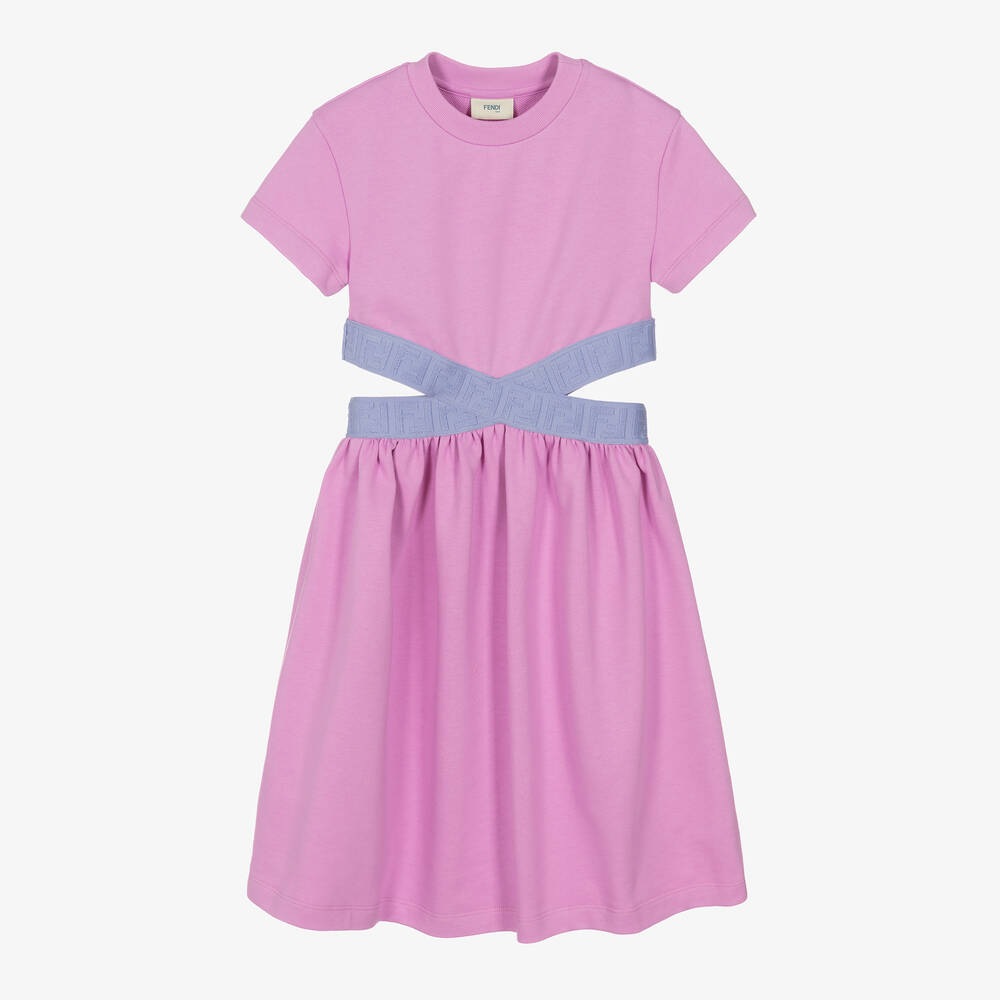 Fendi - Teen Girls Purple FF Logo Waist Dress | Childrensalon