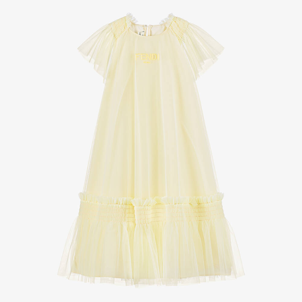 Fendi - Teen Girls Yellow Tulle Dress | Childrensalon