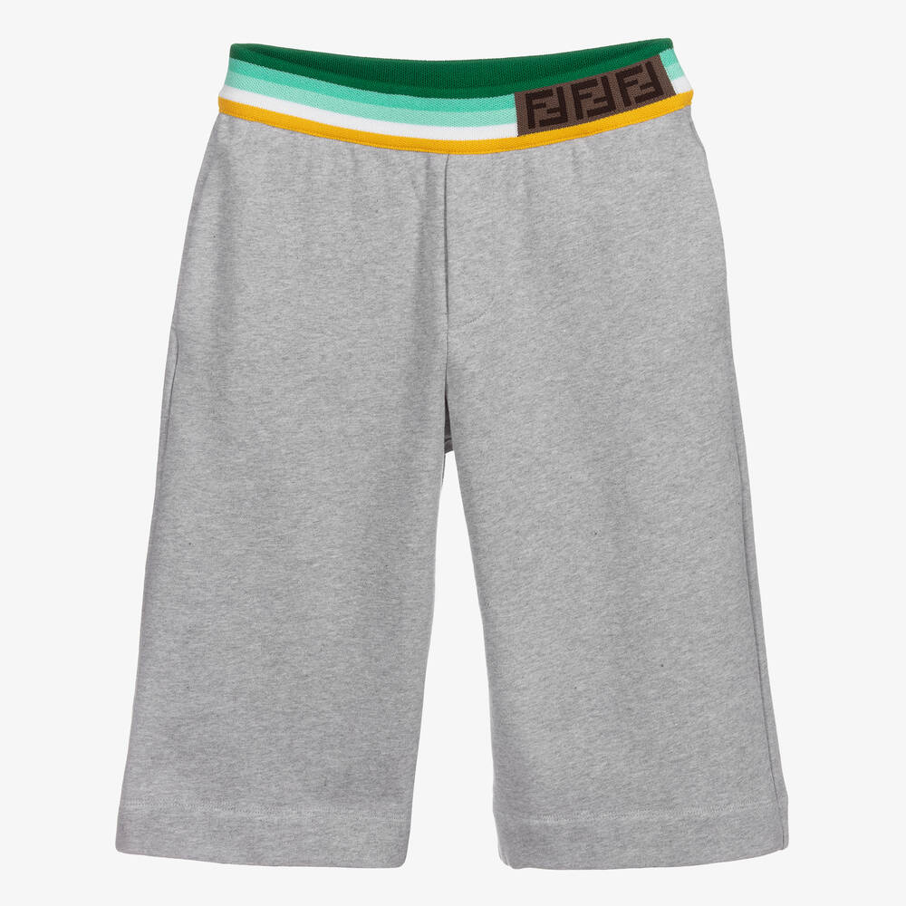 Fendi Boys Teen Grey Ff Logo Shorts In Grey