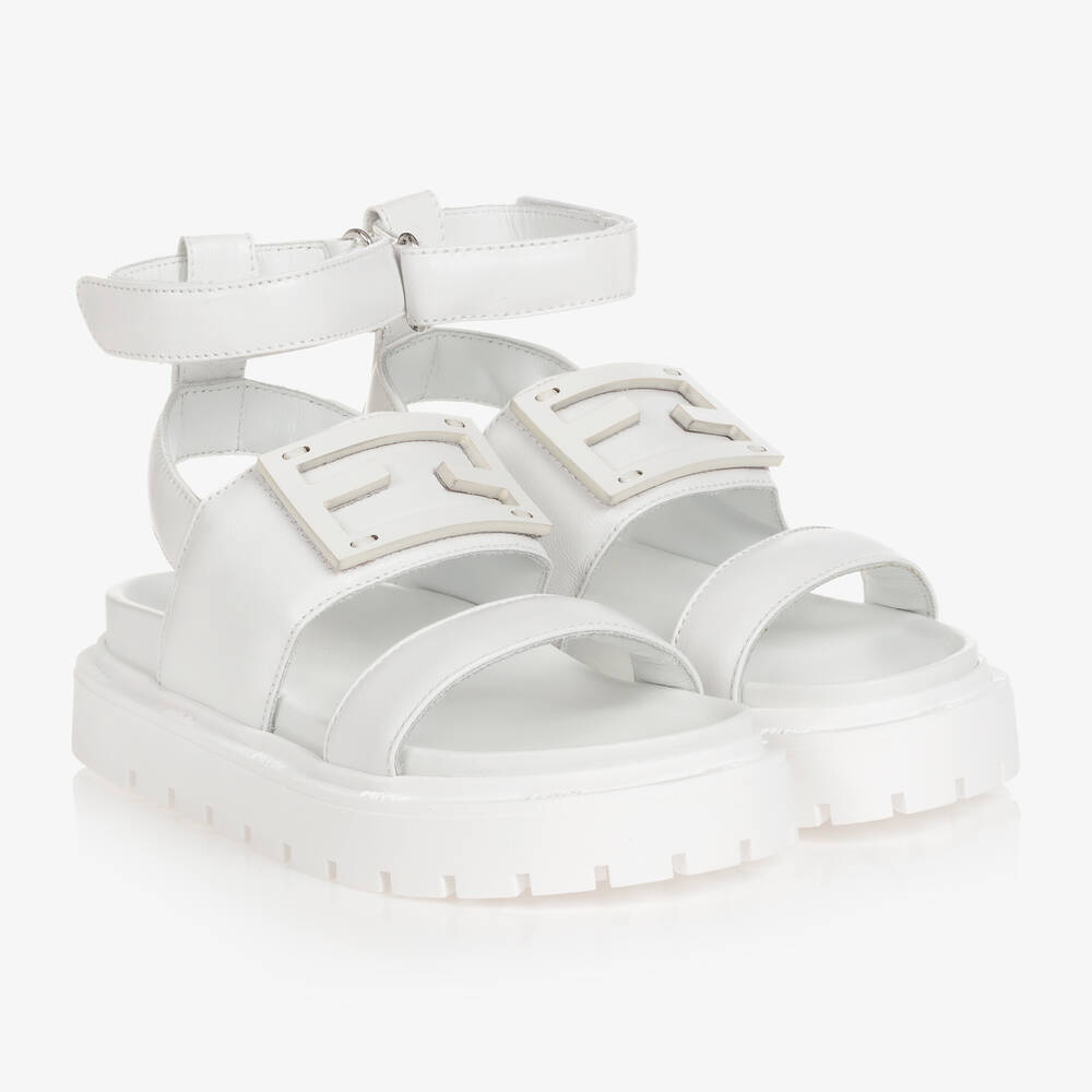 Fendi - Белые кожаные сандалии | Childrensalon