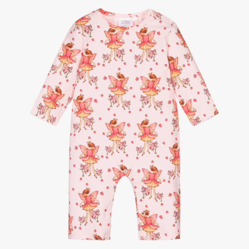 Flower Fairies™ by Childrensalon - Baby Girls Pink Cotton Romper Suit | Childrensalon