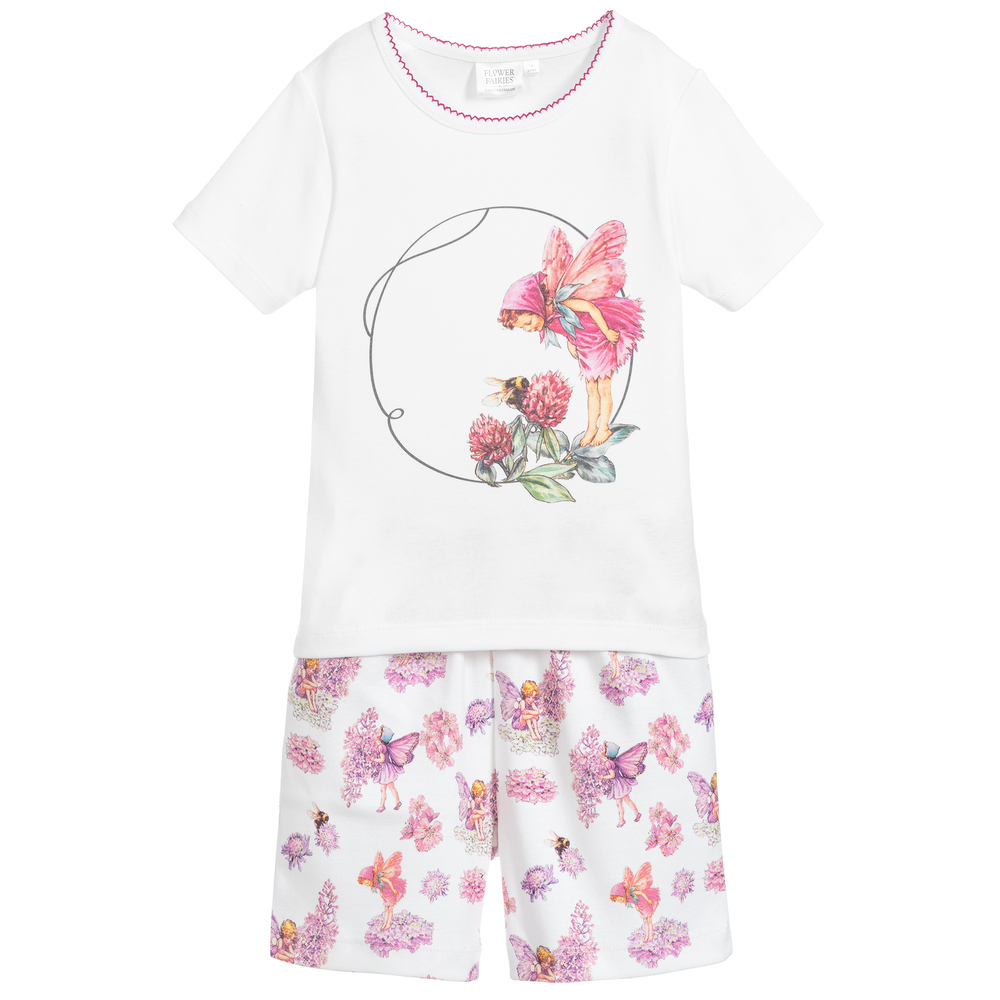 Flower Fairies By Childrensalon Kids'  Girls Cotton Short Pyjamas In White