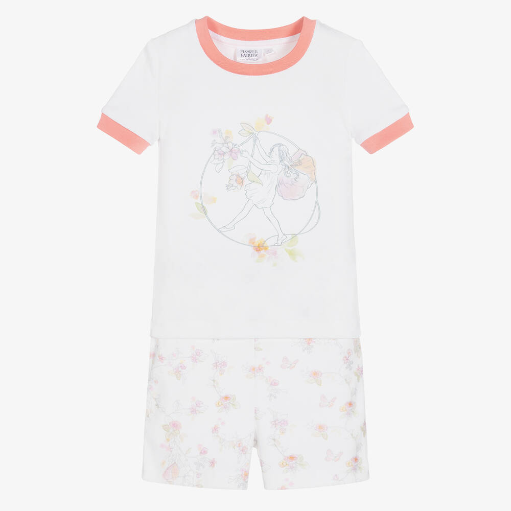Flower Fairies™ by Childrensalon - Короткая белая пижама из хлопка для девочек | Childrensalon