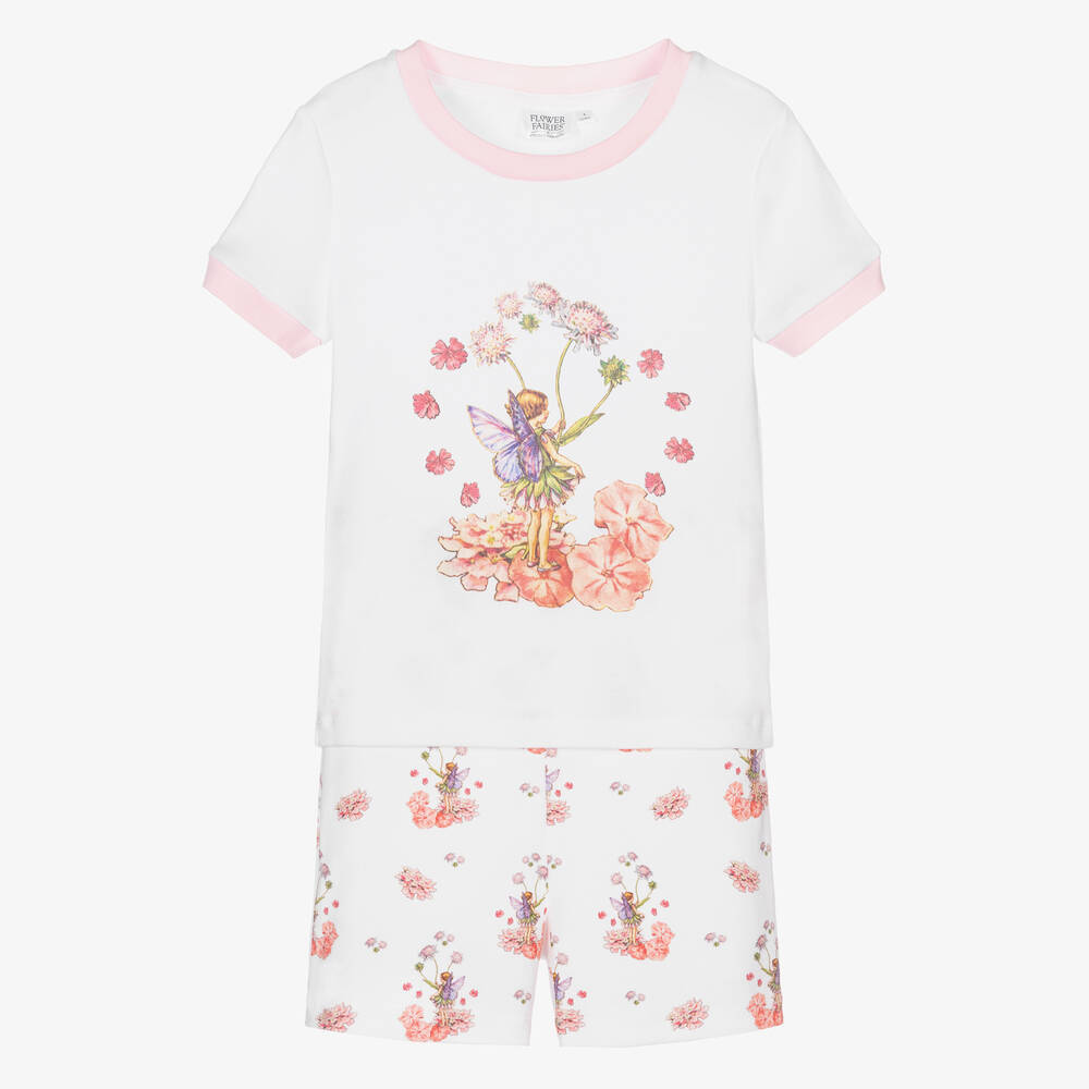 Flower Fairies™ by Childrensalon - Белая короткая пижама из хлопка для девочек | Childrensalon
