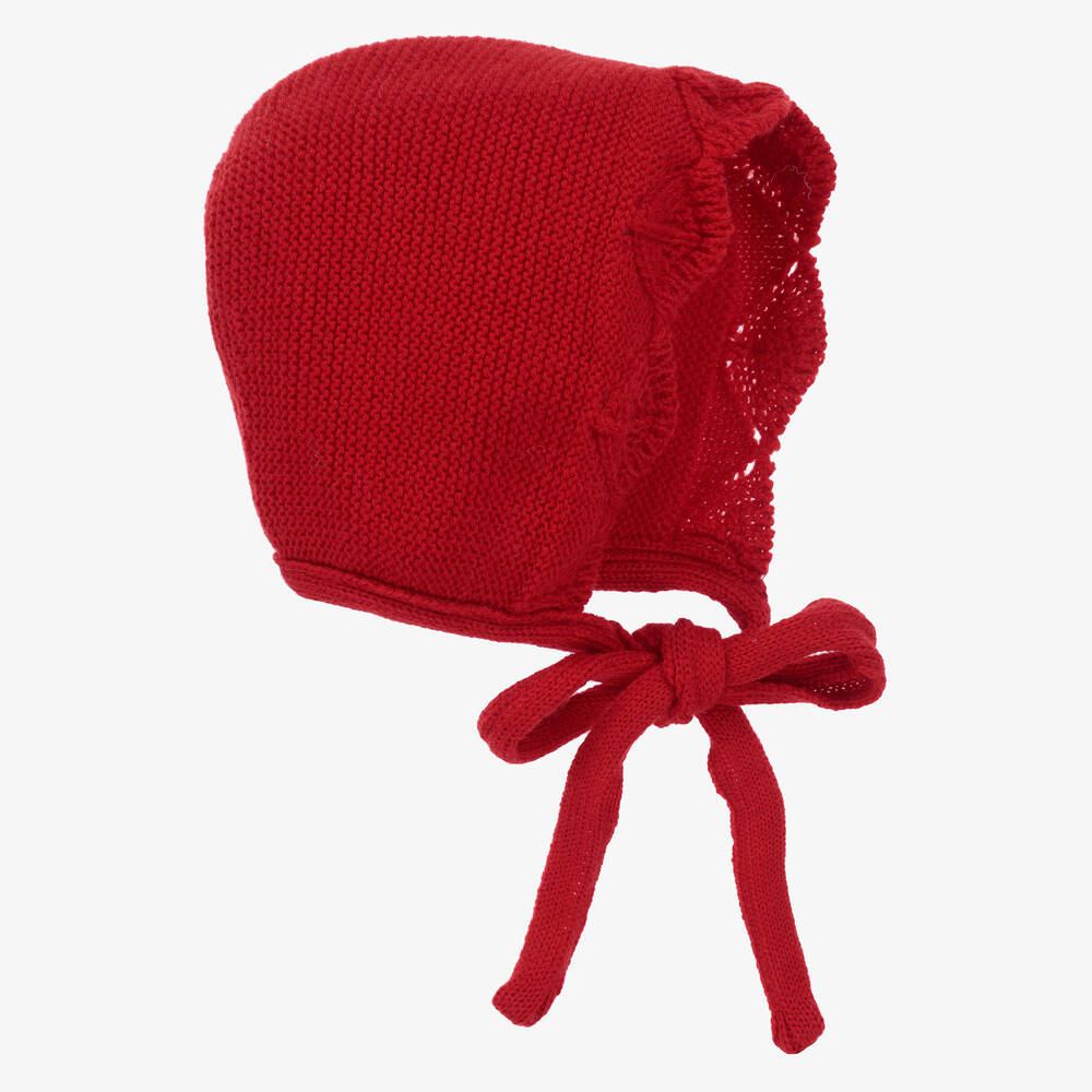 Foque - Bonnet rouge laine Bébé fille | Childrensalon