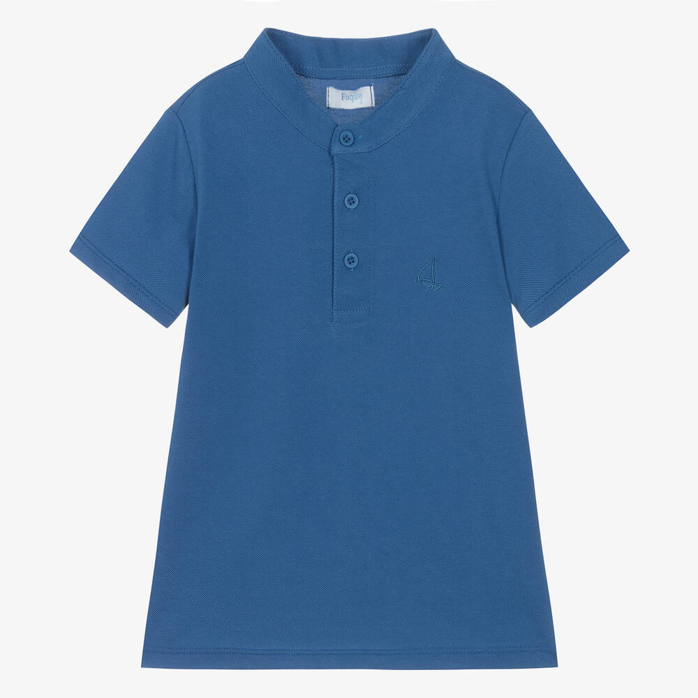Foque - Boys Cobalt Blue Cotton Polo Shirt | Childrensalon
