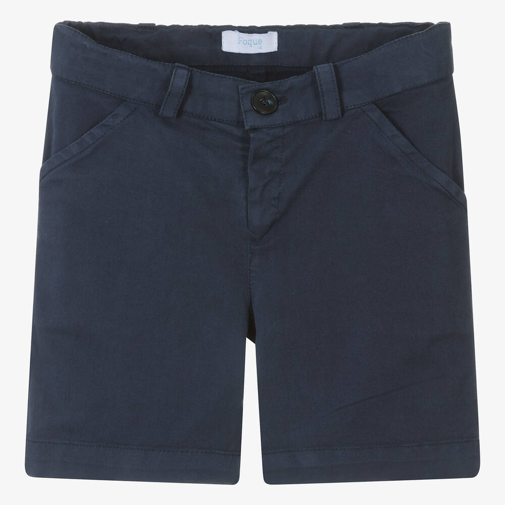 Foque - Boys Navy Blue Cotton Shorts | Childrensalon