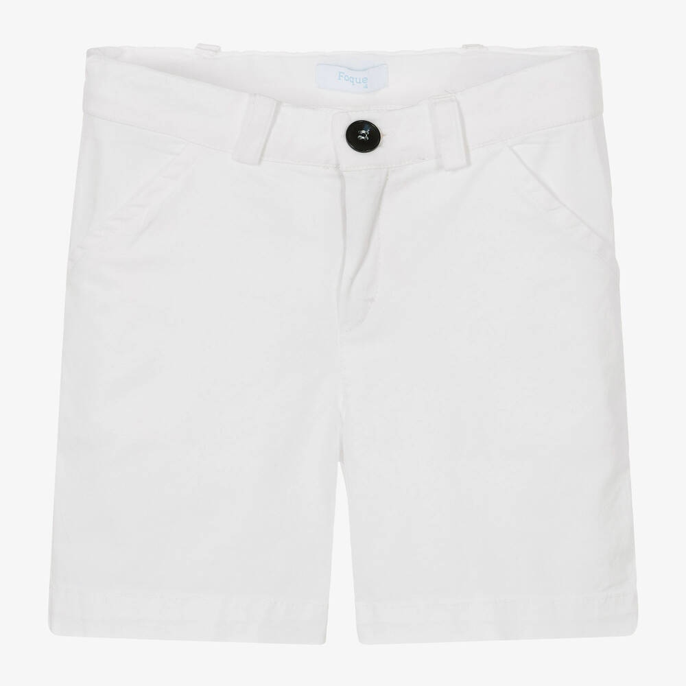 Foque - Boys White Cotton Shorts | Childrensalon