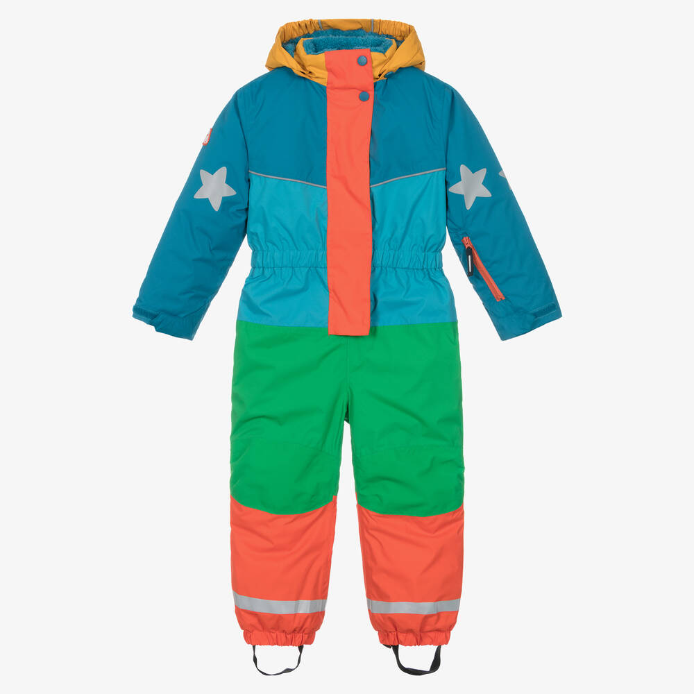 Frugi - Blauer Colourblock-Schneeanzug | Childrensalon