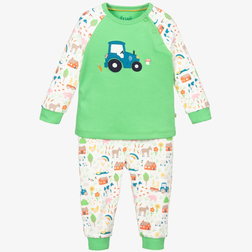 Frugi Babies' Boys Green Farm Pyjamas