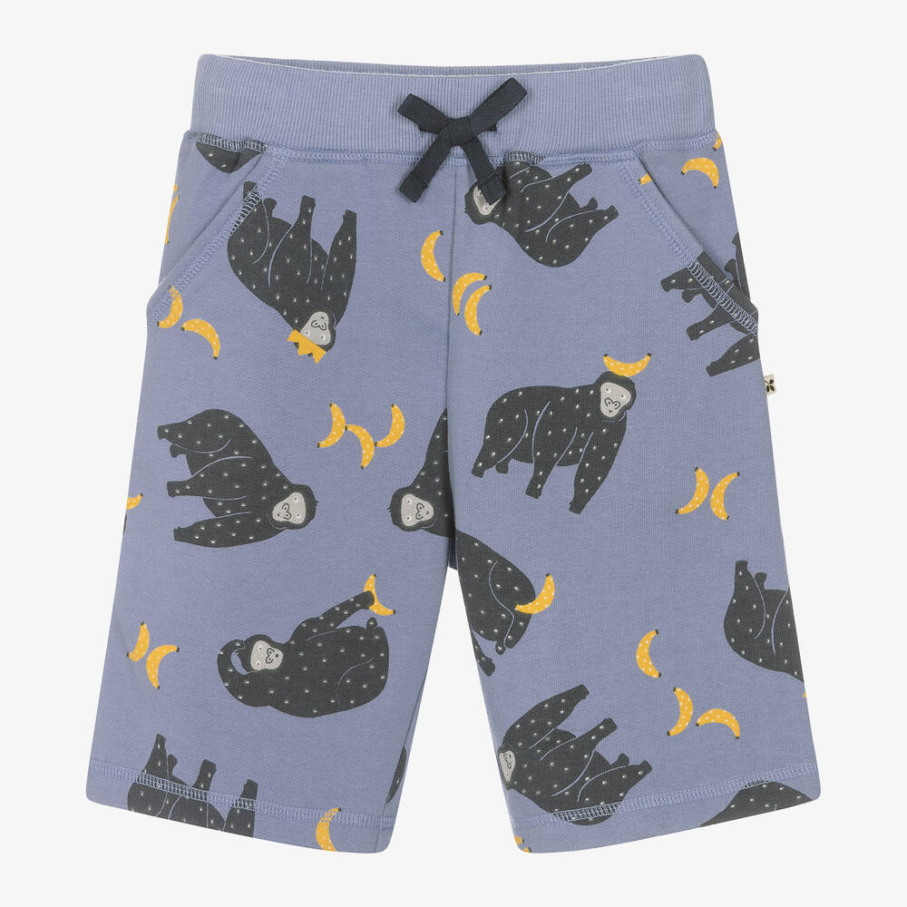 Frugi - Boys Purple Organic Cotton Gorilla Shorts | Childrensalon