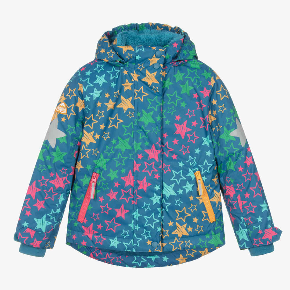 Frugi - Голубая непромокаемая лыжная куртка со звездами | Childrensalon