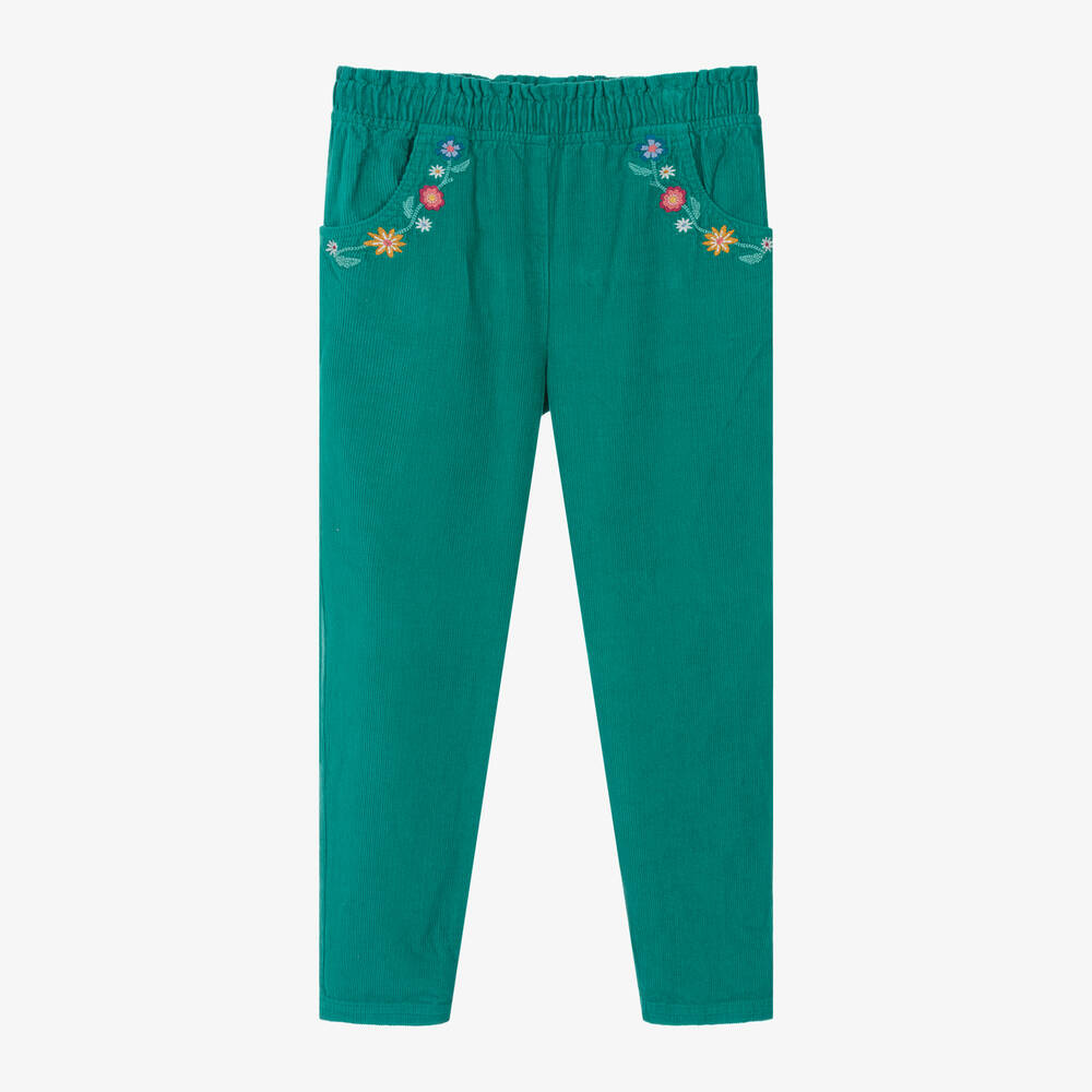 Frugi - Girls Green Corduroy Trousers  | Childrensalon