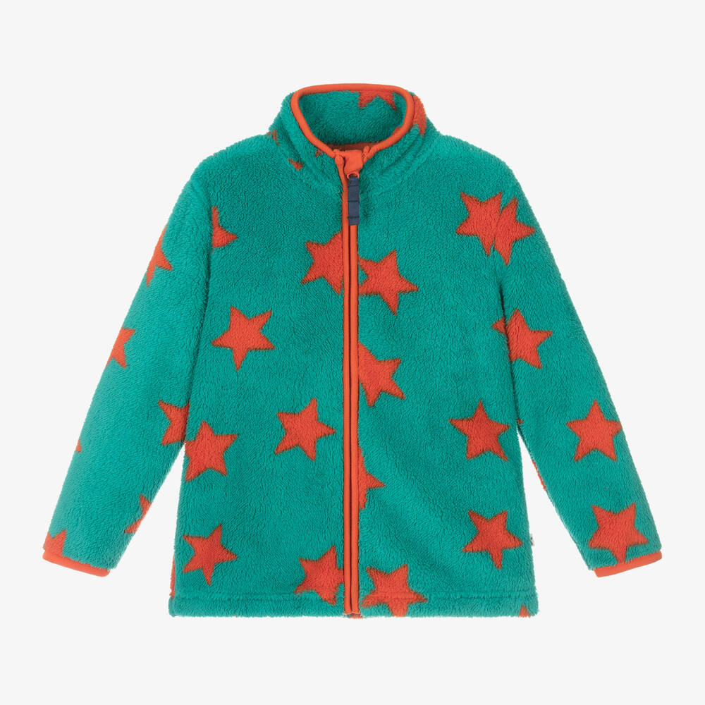 Frugi - Green Star Fleece Zip-Up Jacket  | Childrensalon