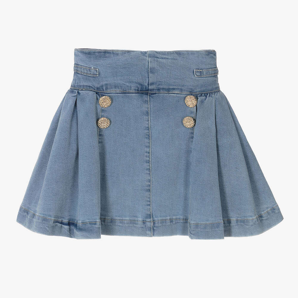 Fun & Fun - Girls Blue Denim Buttons Skirt | Childrensalon
