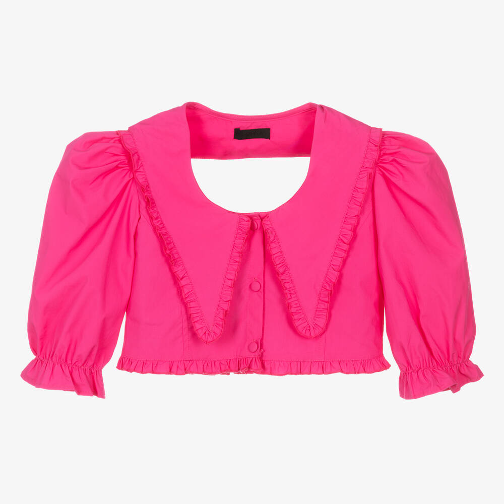 Fun & Fun - Girls Fuchsia Pink Cotton Blouse | Childrensalon
