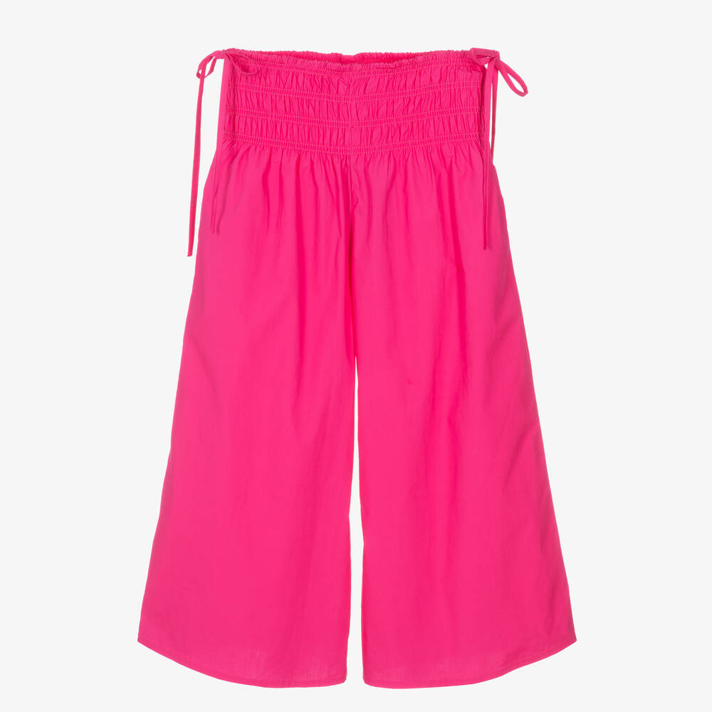 Fun & Fun - Girls Fuchsia Pink Cotton Trousers | Childrensalon