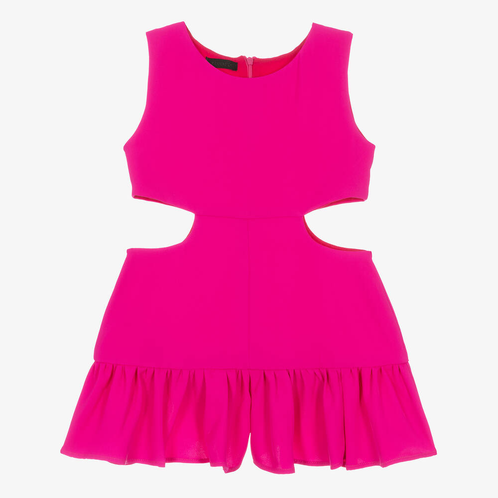 Fun & Fun - Girls Fuchsia Pink Open-Side Playsuit | Childrensalon