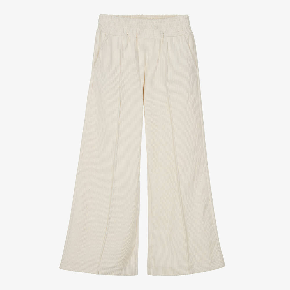 Fun & Fun - Girls Ivory Corduroy Trousers | Childrensalon