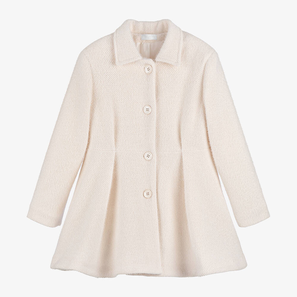 Fun & Fun - Girls Ivory Knitted Coat | Childrensalon