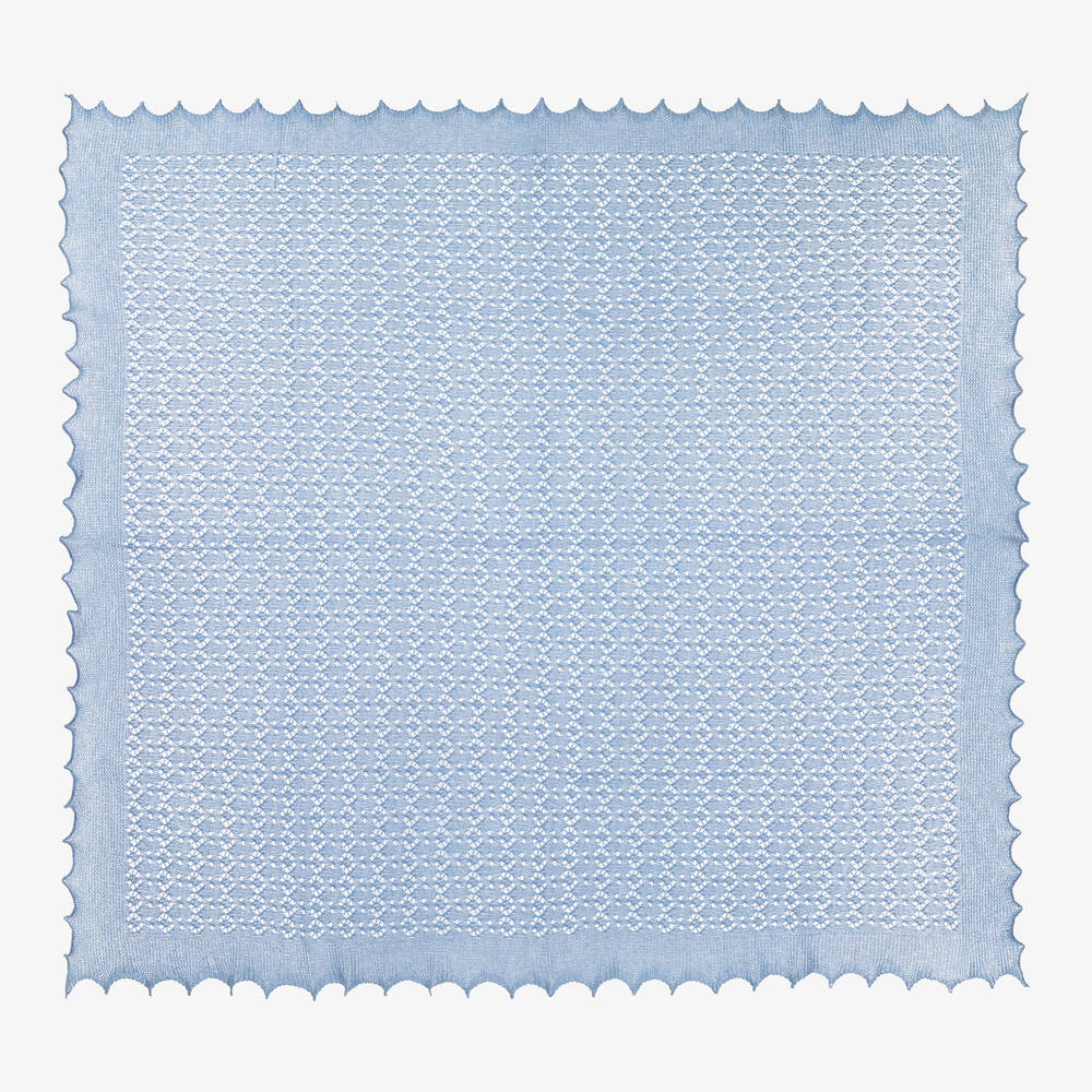 G.H.Hurt & Son - Châle bleu pâle en cachemire 122cm | Childrensalon