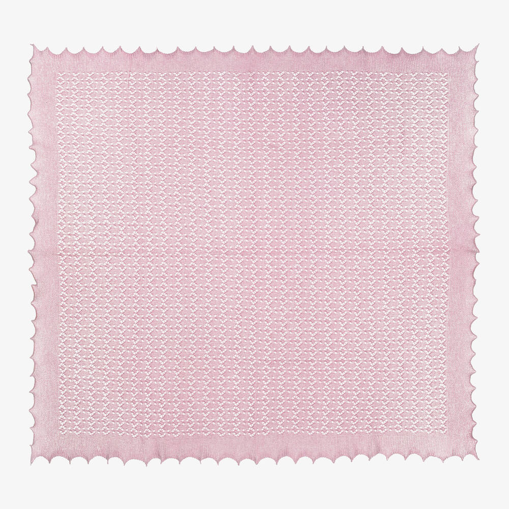 G.H.Hurt & Son - Pale Pink Cashmere Baby Shawl (122cm) | Childrensalon