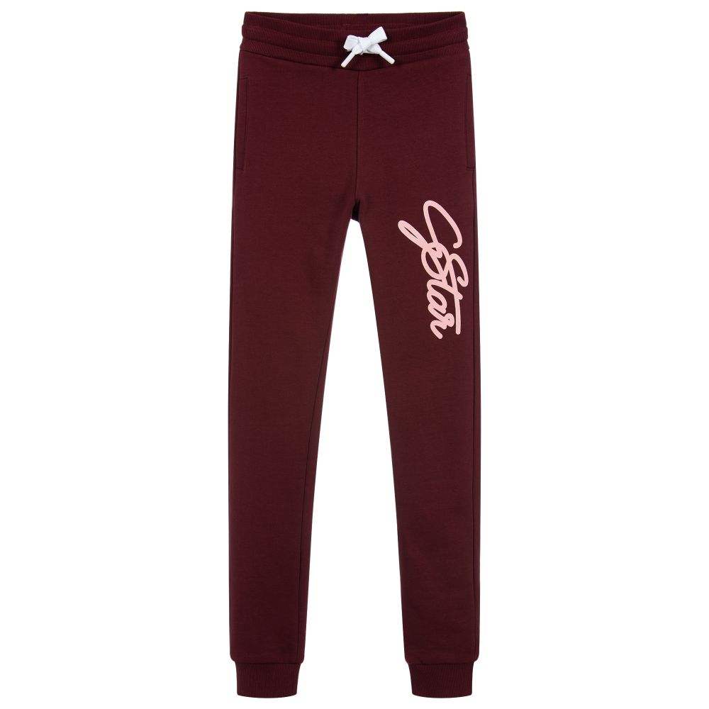 G-star Raw Kids' Girls Red Cotton Joggers In Brown