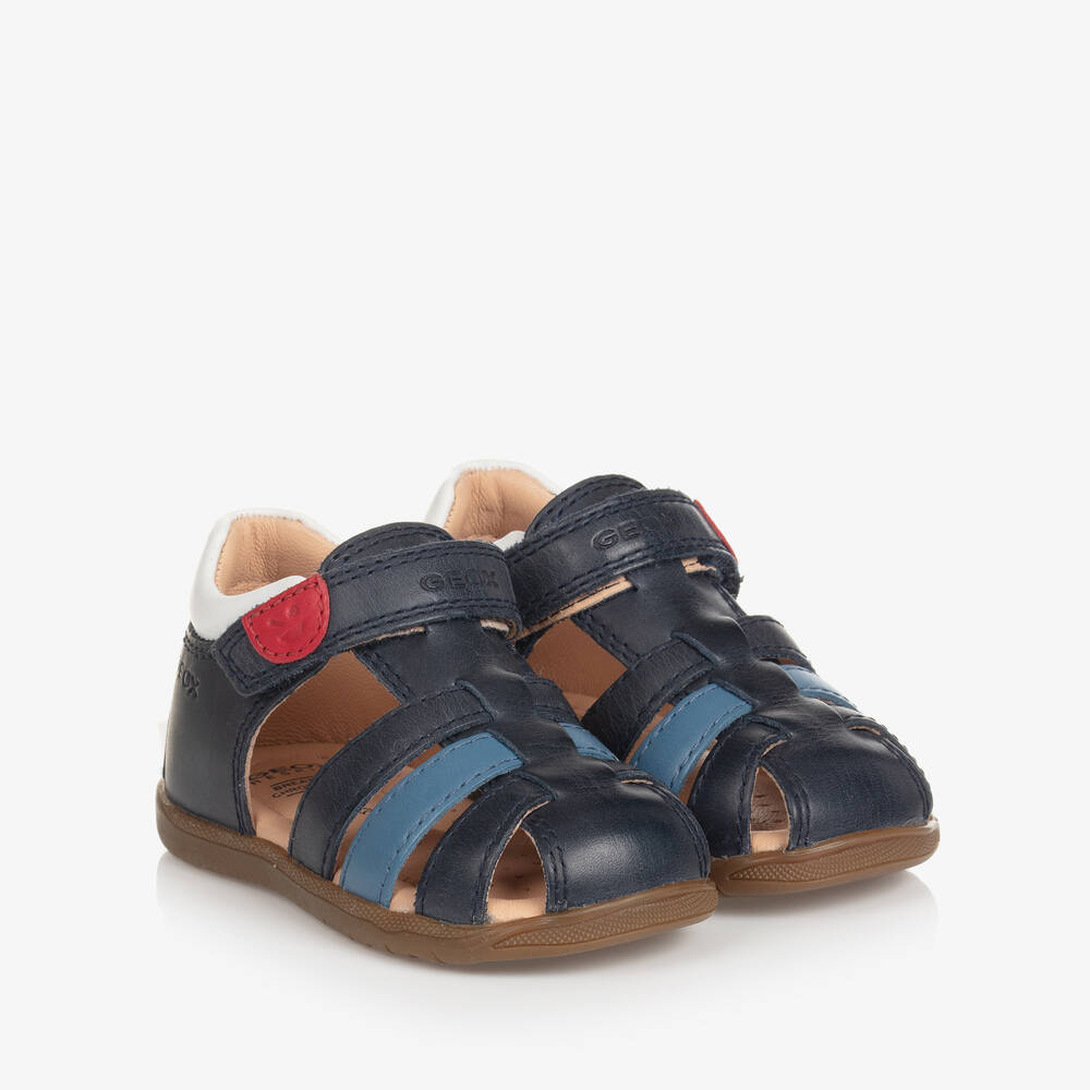 Geox - Sandales bleues en cuir bébé garçon | Childrensalon