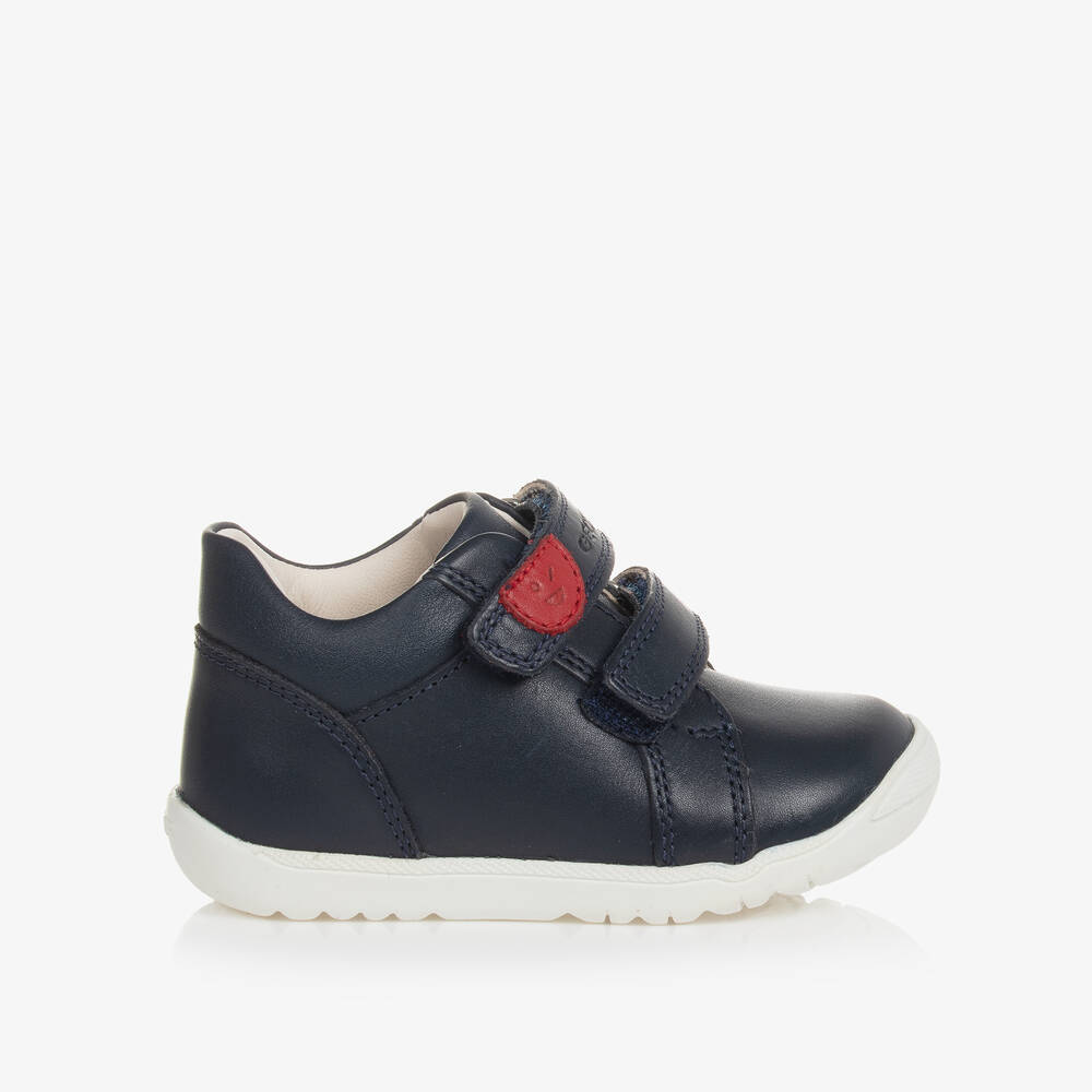 Geox Baby Boys Navy Blue Leather Trainers