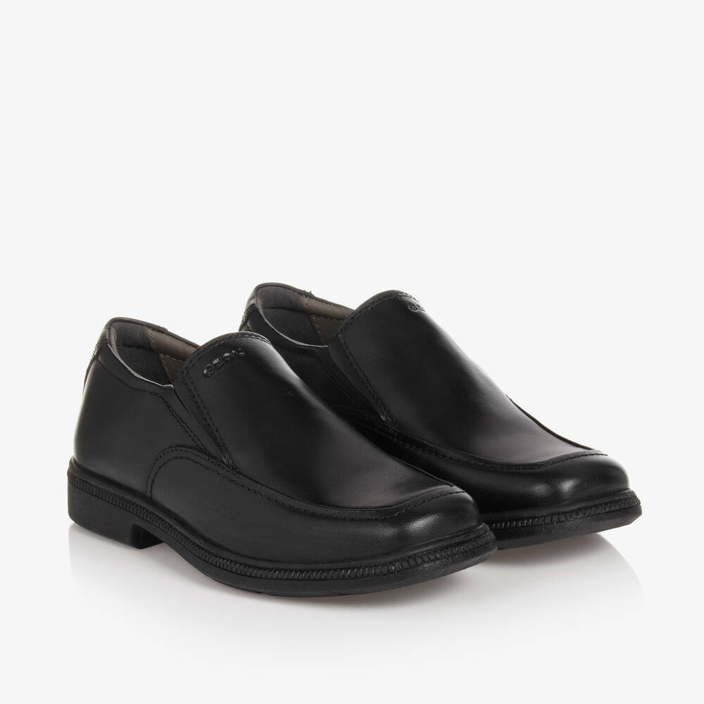 Geox - Chaussures noires habillées en cuir | Childrensalon