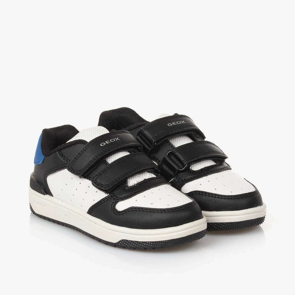 Geox - Boys Black & White Velcro Trainers | Childrensalon