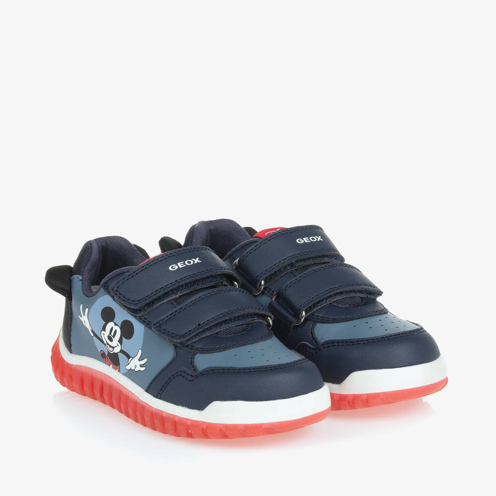 Geox - حذاء رياضي مضئ جلد صناعى لون أزرق للأولاد | Childrensalon