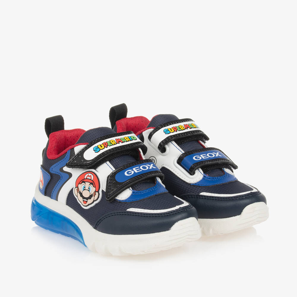 Geox -  حذاء رياضي جلد صناعي لون أزرق للأولاد | Childrensalon