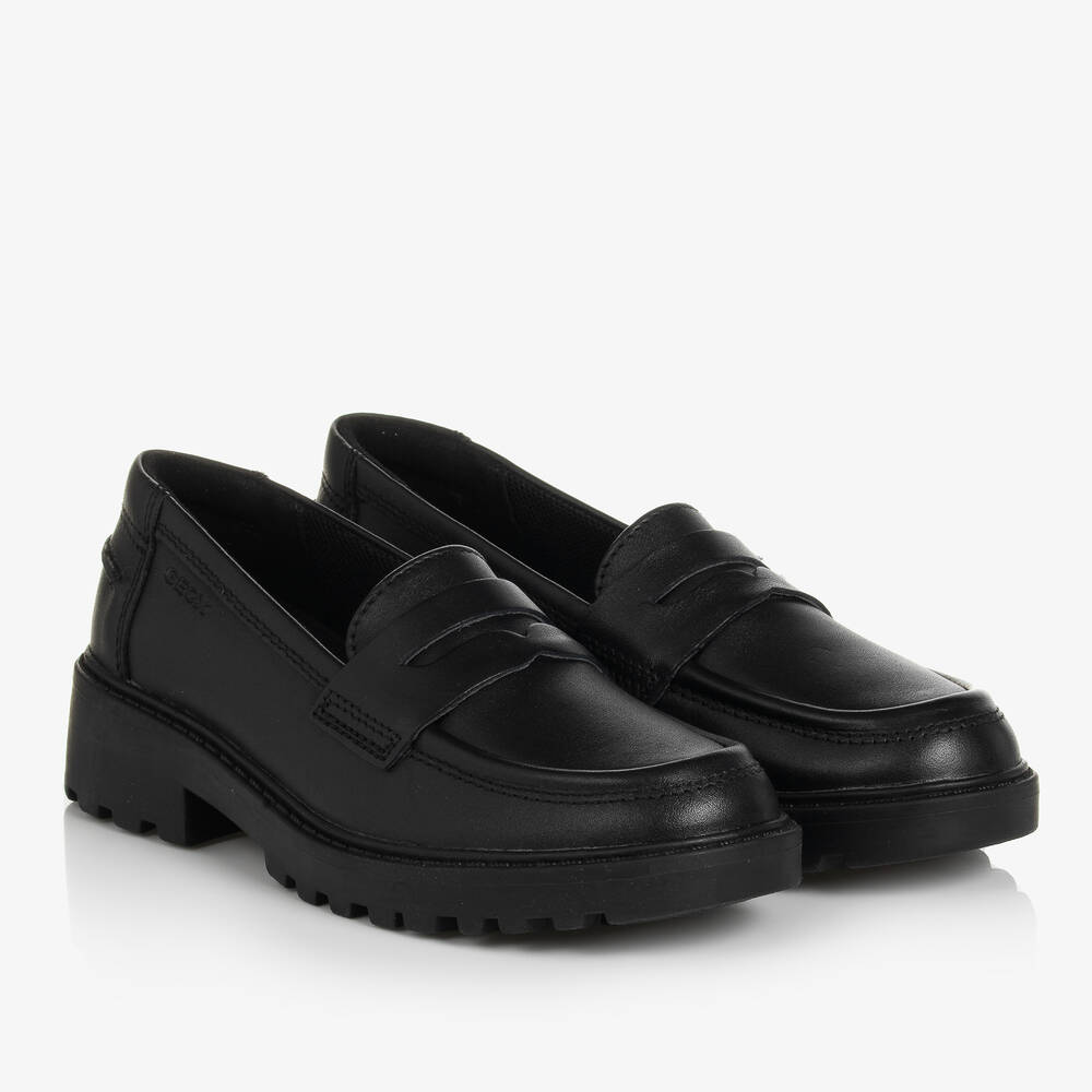 Geox - حذاء لوفرز جلد لون أسود للبنات | Childrensalon