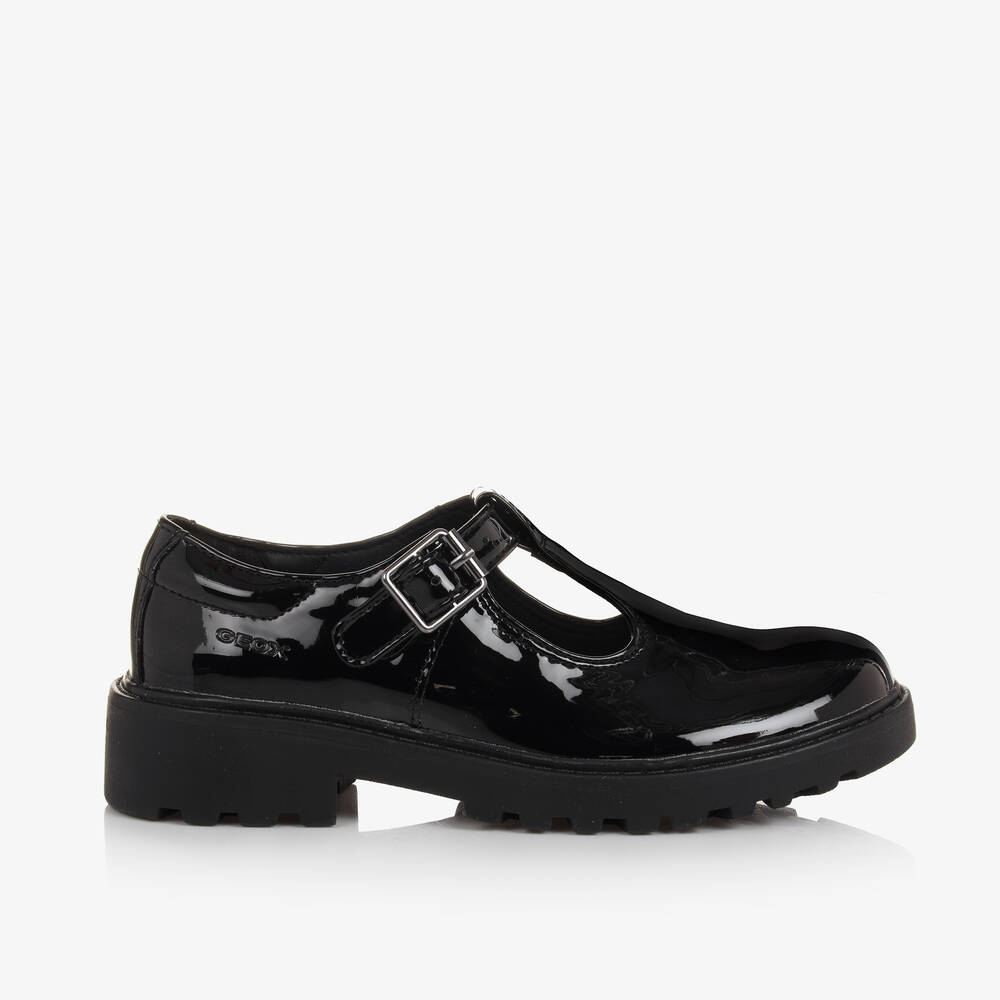 Geox - Girls Black Patent Faux Leather Shoes | Childrensalon
