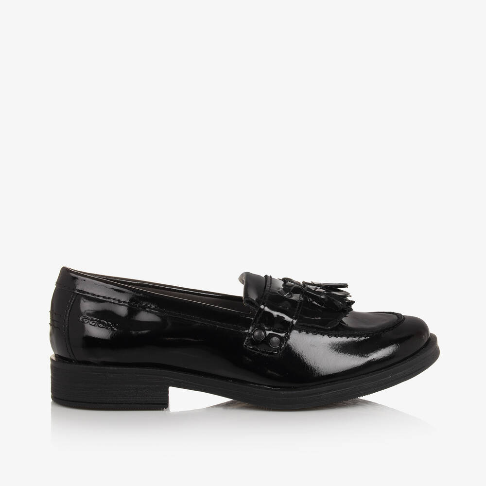 Geox - Girls Black Patent Leather Loafers | Childrensalon