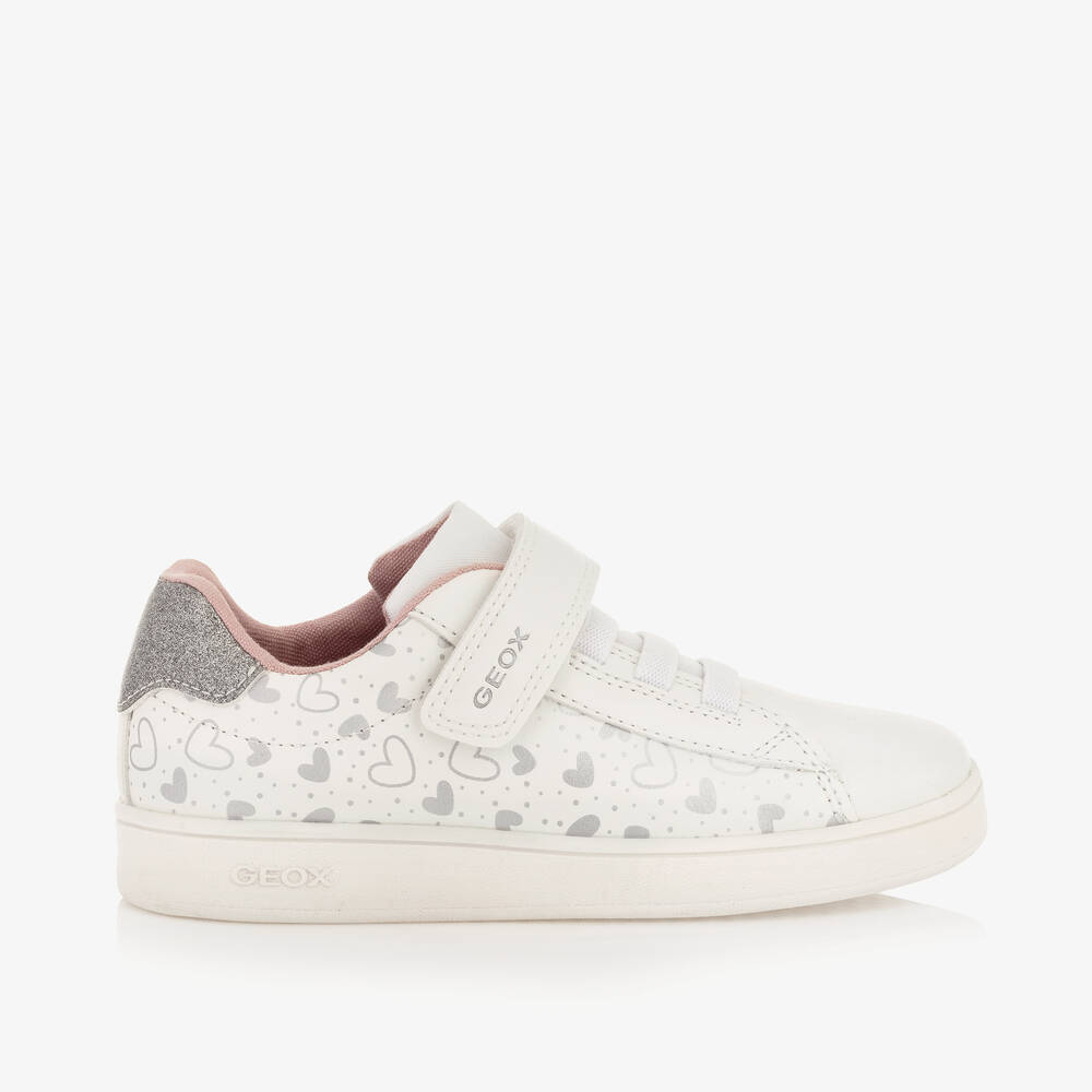 Geox Babies' Girls White Faux Leather Trainers
