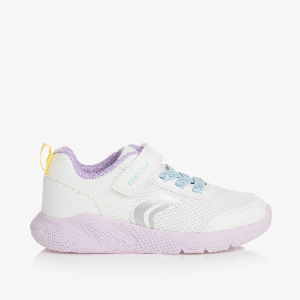 Geox Babies' Girls White & Pastel Velcro Trainers