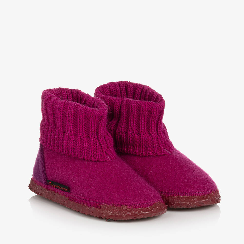 Giesswein - Pink Wool Boot Slippers | Childrensalon