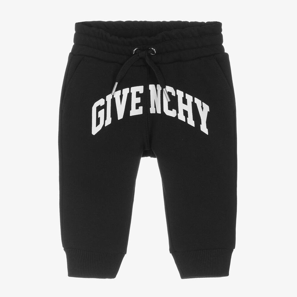 Givenchy - Baby Boys Black Cotton Joggers | Childrensalon
