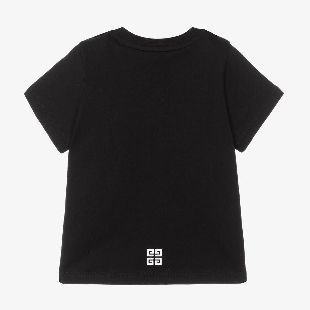 Givenchy - Baby Boys Black Cotton T-Shirt | Childrensalon