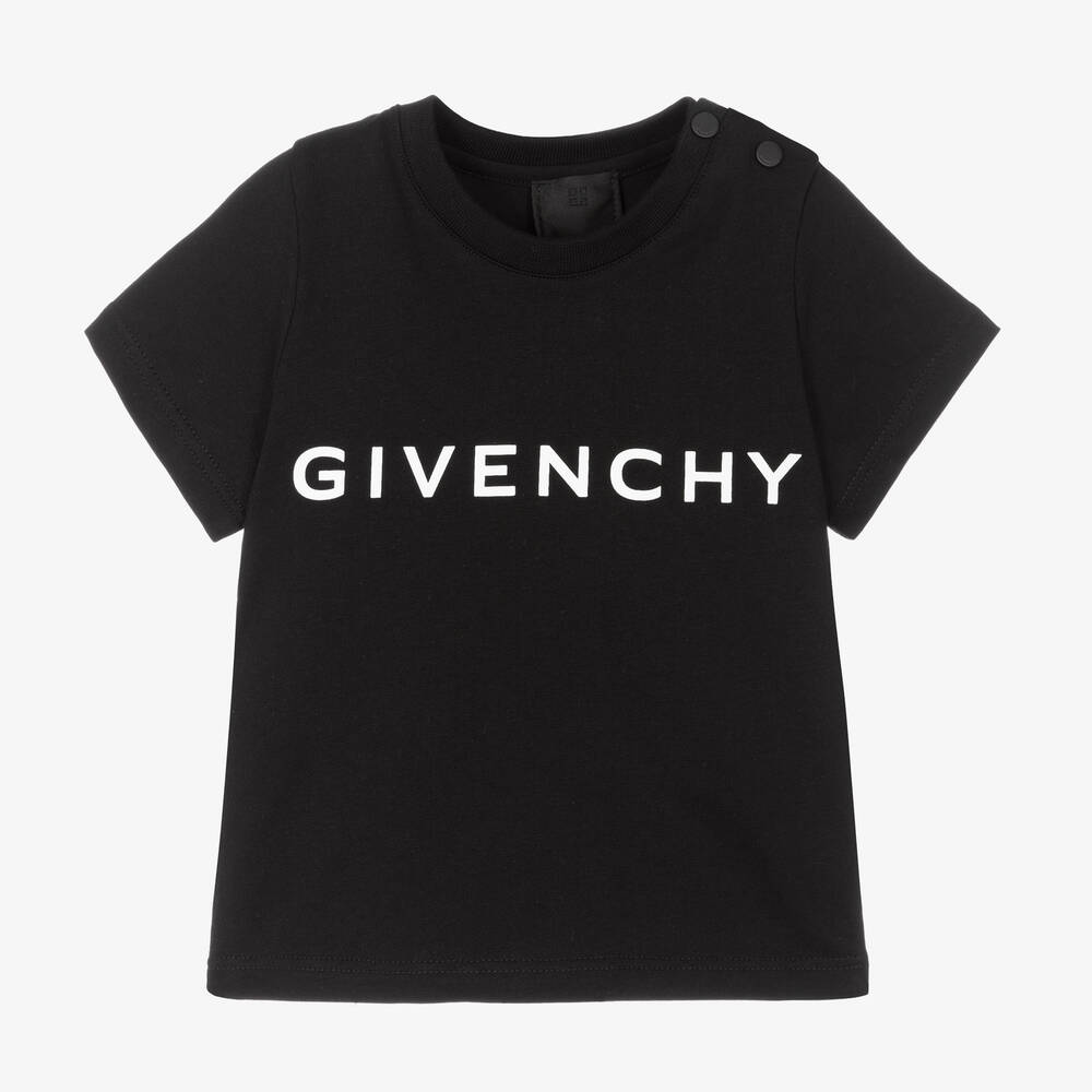 Givenchy - تيشيرت أطفال ولادي قطن لون أسود | Childrensalon