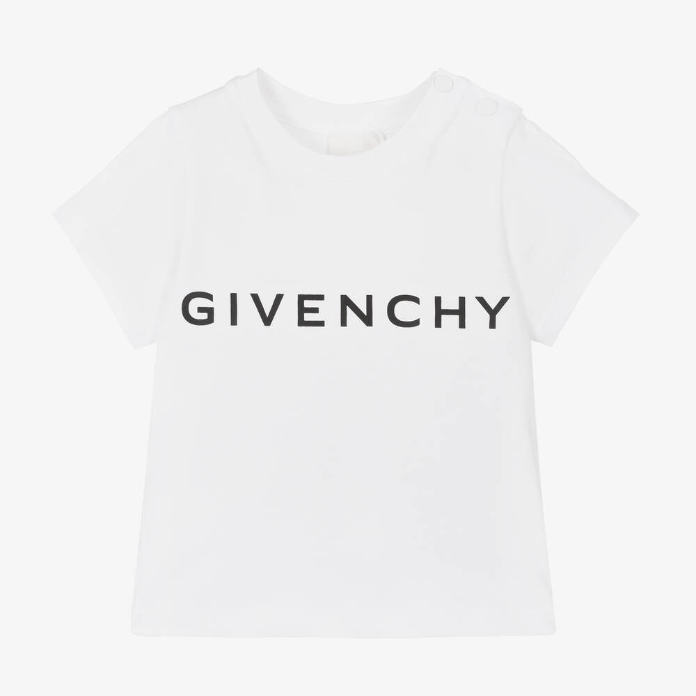 Shop Givenchy Baby Boys White Cotton T-shirt