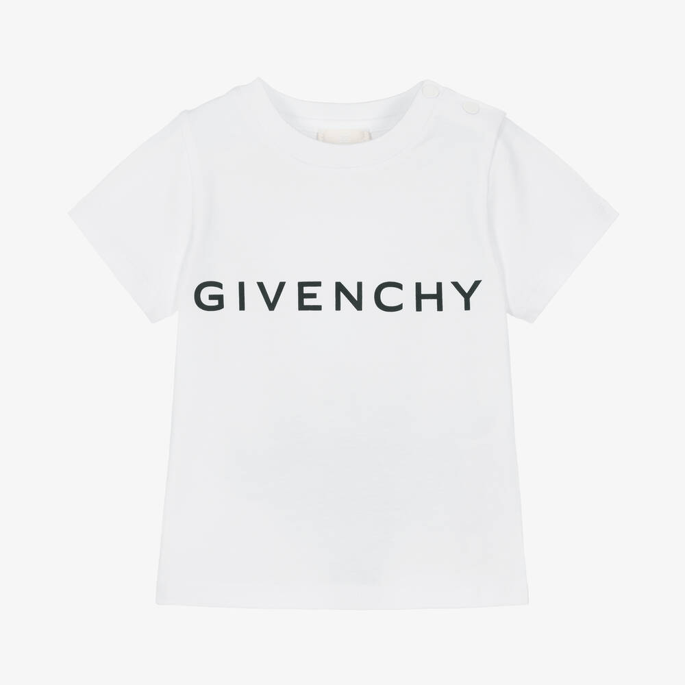 Givenchy - Baby Boys White Cotton T-Shirt | Childrensalon