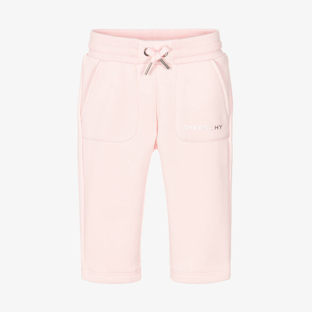 Givenchy - Baby Girls Pink Cotton Joggers | Childrensalon
