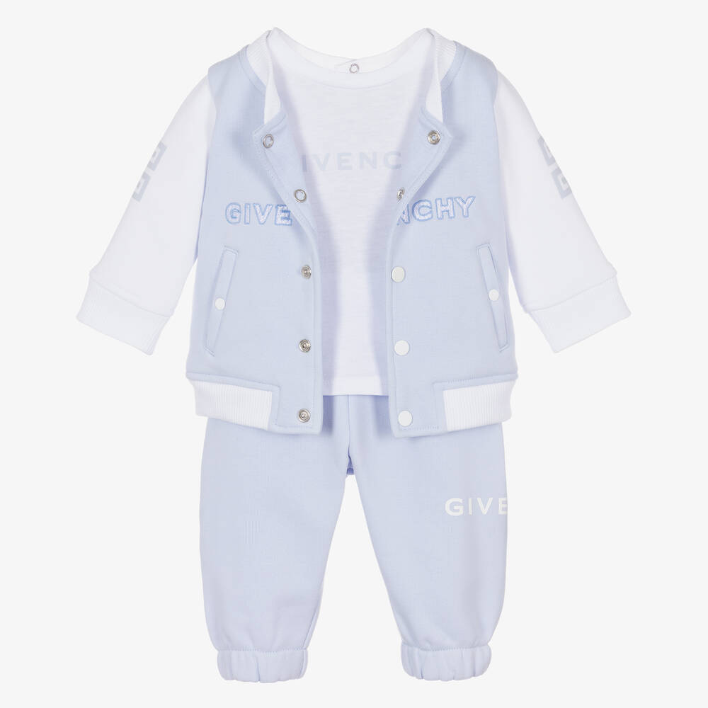 Givenchy - Blue Cotton Baby Trouser Set | Childrensalon