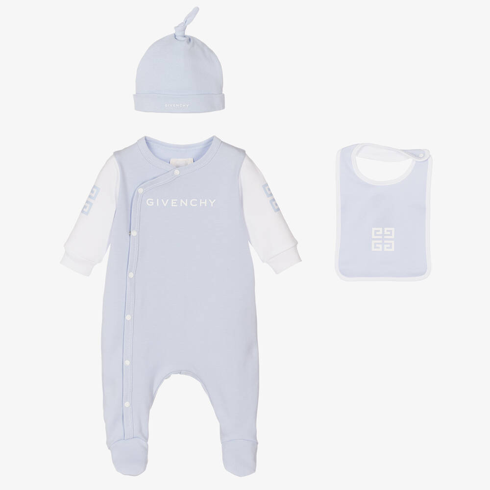 Givenchy - Blue Cotton Babysuit Gift Set | Childrensalon